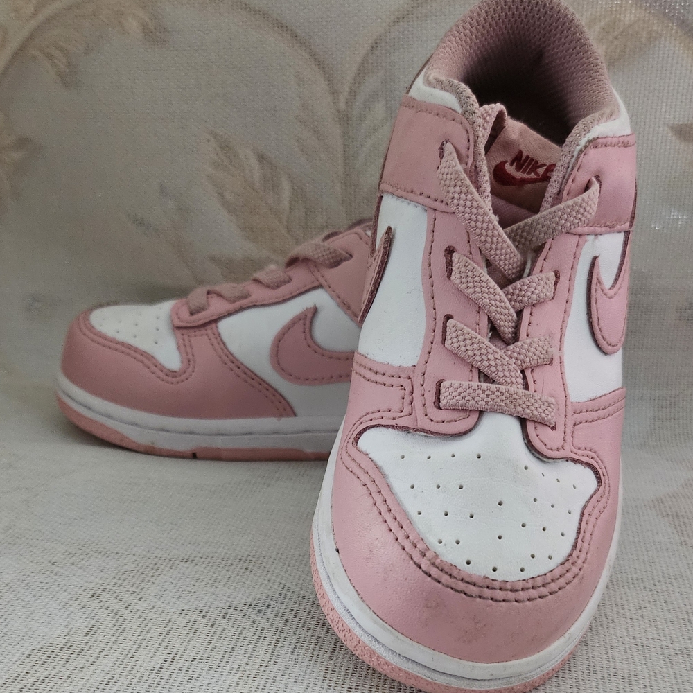 Nike Kids' Pink and White High-Top Sneakers